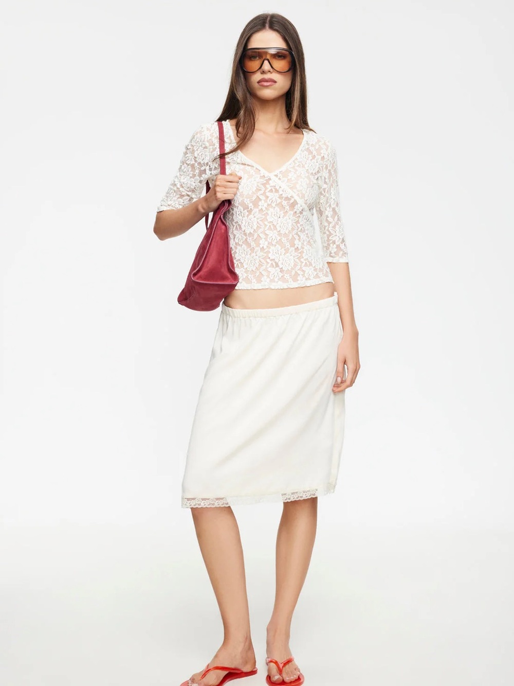 LIONESS | BELLA MIDI SKIRT | BUTTER | 1J